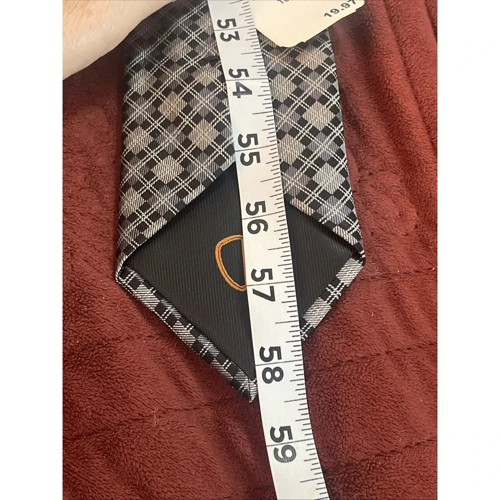 NEW Vtg. Ben Sherman Neck Tie Mens Gray Checked Silk Gift, Dad, Money, SX05999S‎